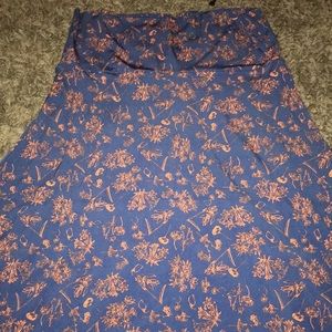 Lularoe slinky blue maxi with orange print XL